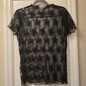 Black Lace Sheer Top